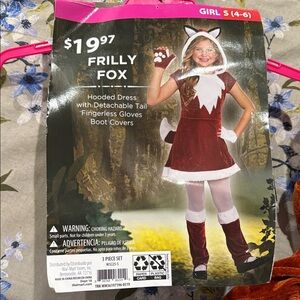 Frilly Fox Hooded Dress Costume for Kids Small(4-6)